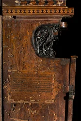Lignaean Canonical Choir, intarzie Giovanni Maria Platina 1484, levá boční intarzie