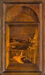Lignaean Canonical Choir, intarzie Giovanni Maria Platina 1484, Superior Stall