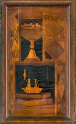 Lignaean Canonical Choir, intarzie Giovanni Maria Platina 1484, Superior Stall