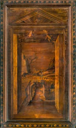 Lignaean Canonical Choir, intarzie Giovanni Maria Platina 1484, Superior Stall