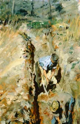 Bagry Giovanni Muzzioli (1854-1894), olej na desce, 30x19 cm