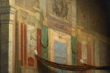 Pomsta Poppea, detail, Giovanni Muzzioli (1854-1894), olej na plátně