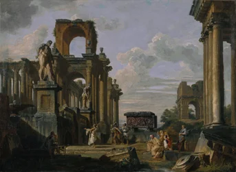 Antická architektura a sochařství Capriccio.