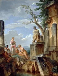 Ruiny se Sibylou a dalšími postavami, c1720