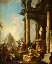 Alexandr Veliký u Achilleova hrobu, kolem 1718-19