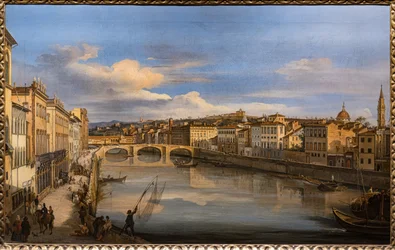 Pohled na Arno z mostu Alla Carraia