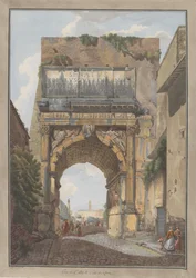 Titův oblouk, ca. 1780. Tvůrci: Giovanni Volpato, Louis Ducros.