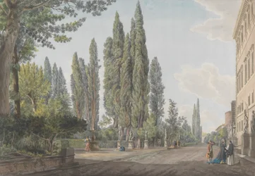 Villa Montalto Negroni, kolem roku 1780. Tvůrci: Giovanni Volpato, Louis Ducros.