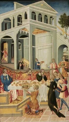 Hlava svatého Jana Křtitele přinesená Herodovi, 1455-1460