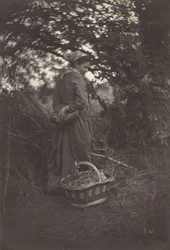 Žena stojící s košem na zemi, 1870.