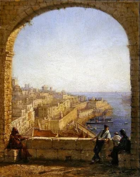 Uvnitř opevnění, Valetta- Pohled z oblouku ve dne