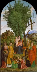Madona a dítě se svatými, ca. 1520.