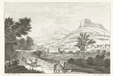 Krajina s volským povozem a pohřbem Italské krajiny (název série)