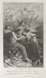 Kristus dává posvátnou hostii klečící svaté Kateřině Sienské..., 1750-1812.