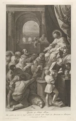 Svatý Job sedící vpravo a přijímá dary lidí..., ca. 1760-1800.