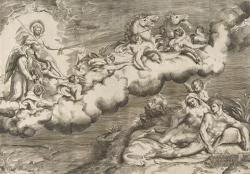 Alegorie vycházejícího slunce, nahého muže s rubášem a doprovodu Otce Time..., 1531-76.
