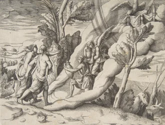 Jupiter a Juno byli přijati na nebesích Ganymedem a Hebem z 