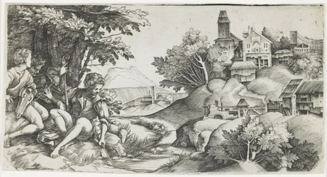 Pastýři v krajině, c. 1517-1518