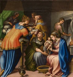 Kaple Panny Marie lidu, první rozpětí severní strana, Giulio Campi, Narození Křtitele 1569