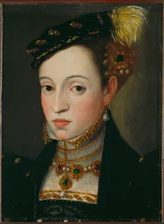 Arcivévodkyně Magdalena, dcera císaře Ferdinanda I. (olej na dřevě)