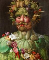 Italsky: císař Rudolf II. jako Vertumnus.  Rudolf II. z Habsburku jako Vertumnus