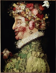 Jarní malba od Giuseppe Arcimbolda (1527-1593). 1589. Madrid. Královská akademie výtvarných umění v San Fernando, Madrid