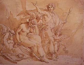 Bacchus a Ariadne, 1780 (inkoust a mytí na papíře)