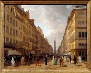 Pohled na rue de la Paix v Paříži obraz Giuseppe Canella (1788-1847) 1830 ne. 0,31x0,16 m Paříž, Musee Carnavalet - Pohled na Rue de la Paix v Paříži. Obraz Giuseppe Canella (1788-1847)