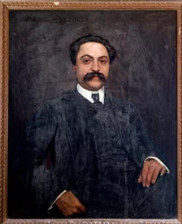 Portrét Giuseppe Martucciho (1856-1909) italský skladatel, dirigent, klavírista a učitel Malba Giuseppe de Sanctis (1858-1924) 1904 Bologna, občanské hudební muzeum