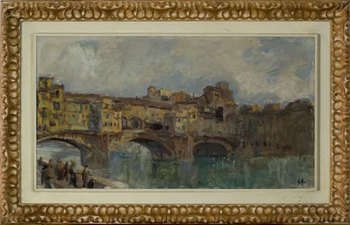 Ponte Vecchio ve Florencii (olejomalba na plátně)