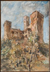Hrad Maranello (olej na překližce)