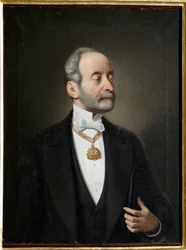 Portrét Raffaela z Ferrari, vévody z Galliery (1803-1876) Obraz Giuseppe Isola (1808-1893) 1876 Genes, Musei di Strada Nuova