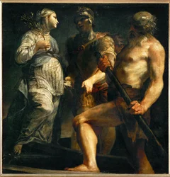 Aeneas, Sibyla a Cháron (malba na plátně)