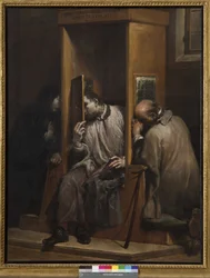 Svatý Jan Nepomucký vyslechne zpověď české královny, 1729-41