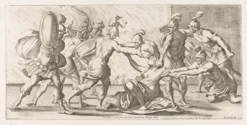 Řecká sleuren Cassandra uit de tempel Vlasy: Priamea Virgo je přitahována ke chrámu (titul na předmětu) Omzwervingen van Aeneas (název série) L
