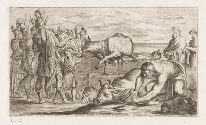 Trojanen offeren dieren aan Neptun Aris uděluje vyznamenání Neptunovi (titul na předmětu) Omzwervingen van Aeneas (název série) Obraz L