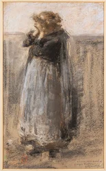 Smutný čas (pastel na papíře)