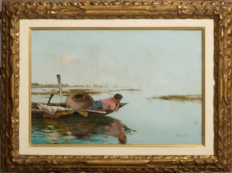 Klid, Benátská laguna (olej na plátně)