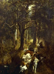 Pastva ve Fontainebleau, Giuseppe Palizzi (1812-1888).