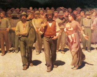 Čtvrtý stav, od Giuseppe Pellizza da Volpedo, detail