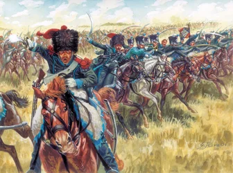První císařství: 16. jízdní pluk Velké armády - První císařství: 16. francouzský lehký jízdní pluk - Ilustrace Giuseppe Rava