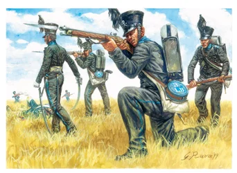 První císařství: pěší pluk černých brunšvických vojsk - První císařství: pěší pluk brunšvického praporu Leib (ilustrace)
