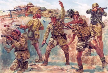Druhá světová válka: italští bersaglieři v Libyi během italské okupace v letech 1934 až 1943