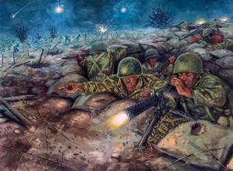 Bitva u Dien Bien Phu, v níž proti sobě stála francouzská armáda a Viet Minh.