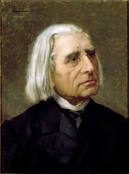 Portrét maďarského skladatele a klavíristy Franze Liszta (1811-1886) stáří Malba od Giuseppe Tivoliho (1854-1925) Bologna, Civico Museo Bibliografico Musicale