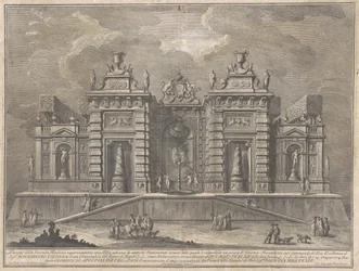 Seconda Macchina pro Čínu z roku 1774: Vila s antickými památkami a hrou „Giostra“