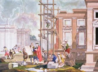 Architektura, ze série čtyř ilustrujících výtvarné umění, c.1780