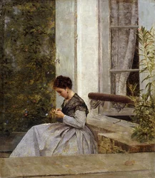 Žena háčkování,