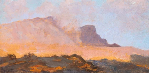 Fumarole z Vesuvu, cca 1871, od Giuseppe De Nittis (1846-1884), olej na plátně