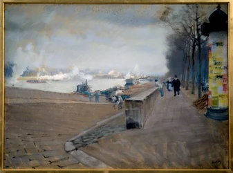 La Seine v Paříži. Obraz Giuseppe Nittis (1846-1884)